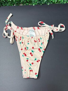 wild fable Cream Cherry Print Tie-Side Bikini Bottoms